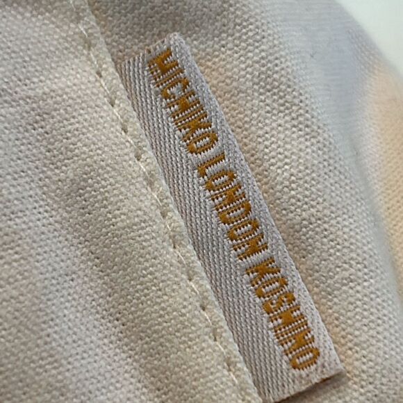 Michiko London natural off white and orange reversible, bucket hat - Picture 4 of 7